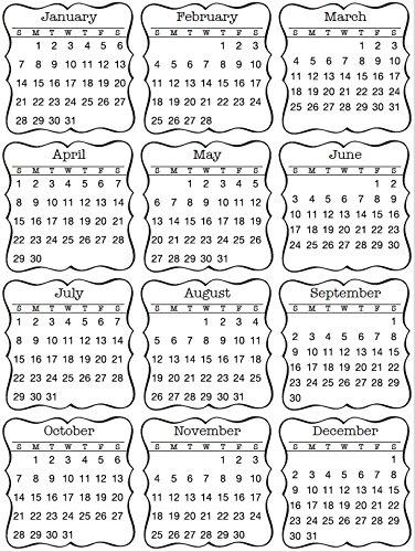 SRM Stickers 2018 Mini Calendar Decorative, 6-3/4" x 9", Clear