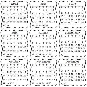 SRM Stickers 2018 Mini Calendar Decorative, 6-3/4" x 9", Clear