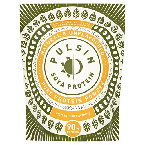 Pulsin' Unflavoured Soya Protein Powder 1kg | 90% Protein| Natural | Gluten Free | Vegan
