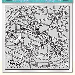STAMPENDOUS Paris Map 6 x 6 Cling Stamp