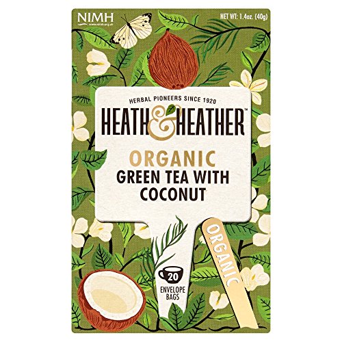 HEATH & HEATHER Organic Green Tea & Coconut 20bags (PACK OF 1)