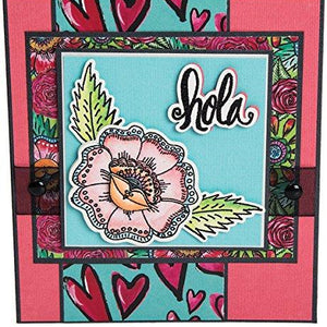 Sizzix 662318 Framelits Die and Stamp Set 4/Pkg Hola Flower