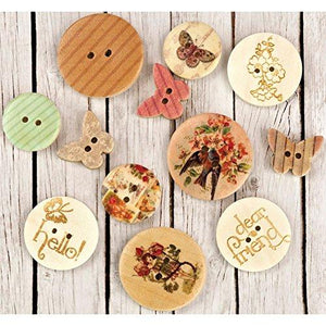 Prima Marketing Fairy Rhymes Wood Buttons, 12-Pack