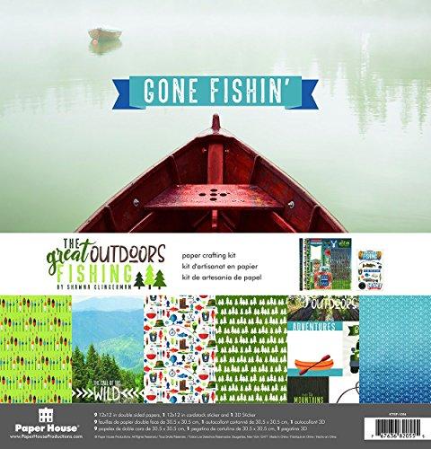 Paper House Productions Great Outdoors Fishing Paper Crafting Kit, 1-Pack
