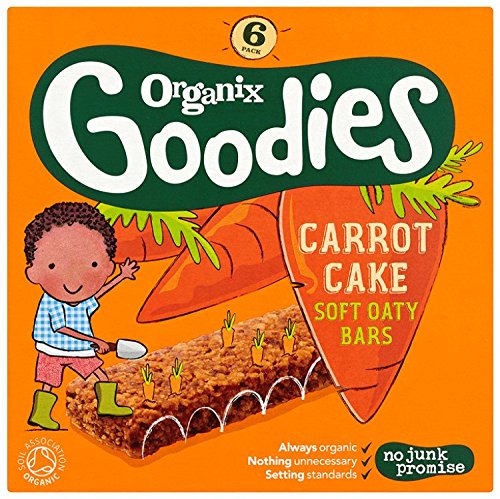 Organix Goodies From 12+ Months Organic Carrot Cake Soft Oaty Bars 6 x 30 g (Pack of 6, Total 36 Bars)