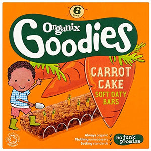 Organix Goodies From 12+ Months Organic Carrot Cake Soft Oaty Bars 6 x 30 g (Pack of 6, Total 36 Bars)