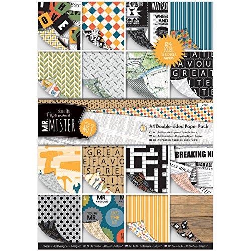 Papermania Double-Sided A4 Paper Pack 24/Pkg-Mr. Mister
