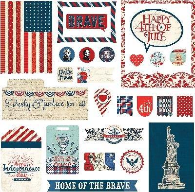 Photo Play Paper Red; White & Blue Cardstock Die-Cuts 26/Pkg-