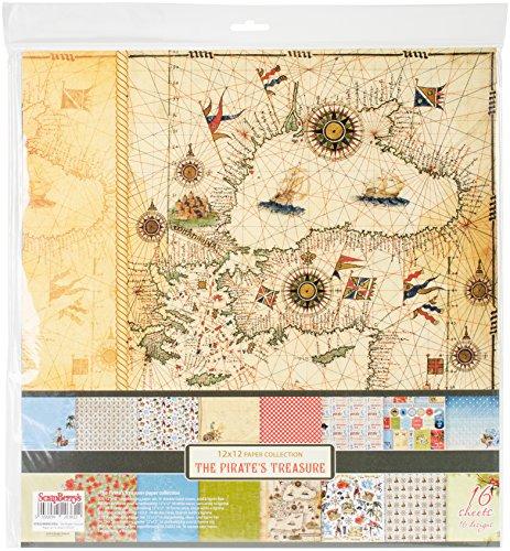 ScrapBerry's The Pirate's Treasure Paper Pack 12"X12" 16/Pkg-8 Double-Sided