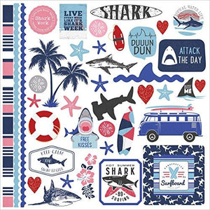 Photo Play Paper Shark Attack Stickers 12"X12"-Elements