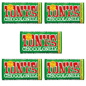 Tony's Chocolonely Chocolate 180g - 5 Pack, Milk Chocolate Hazelnut
