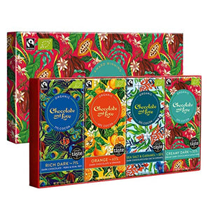 Chocolate and Love Chocolate and Love Organic 4-Pieces Creamy Dark Chocolate in Gift Box 80g
