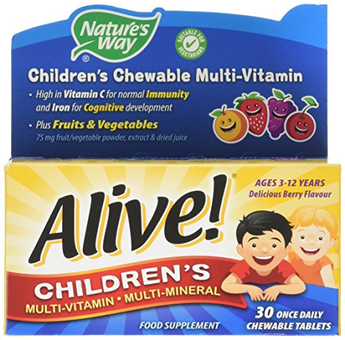 Nature's Way Alive Children's Multi-Vitamin and Mineral Chewable Tablets - Pack of 30