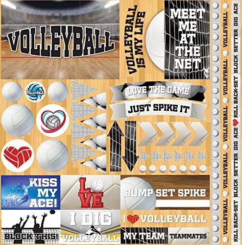 Reminisce Volleyball 2 Elements Stickers 12"X12"