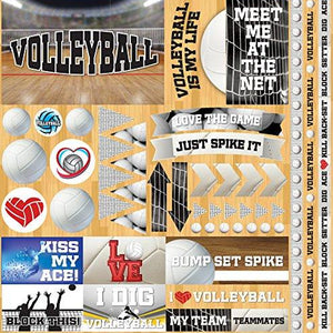 Reminisce Volleyball 2 Elements Stickers 12"X12"