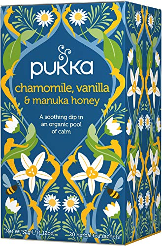 Pukka Chamomile, Vanilla & Manuka Honey, Organic Herbal Tea (4 Pack, 80 Tea bags)
