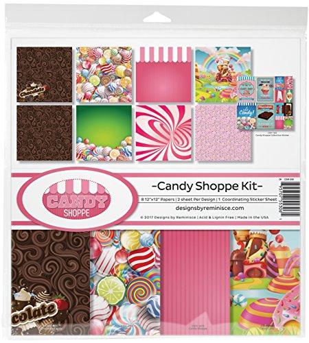 Reminisce Collection Kit 12"X12"-Candy Shop, 8 Papers & Stickers