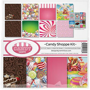 Reminisce Collection Kit 12"X12"-Candy Shop, 8 Papers & Stickers