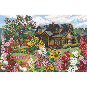 RIOLIS 16 Count Flowering Garden Counted Cross Stitch Kit, 15 x 10.25