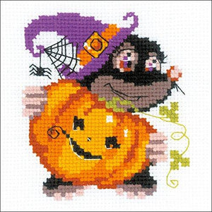 RHB173 Happy Halloween Counted Cross Stitch Kit-6"X6" 10 Count