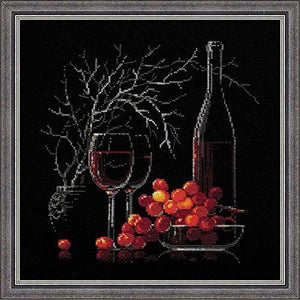 Riolis R1239 Counted Cross Stitch Kit with Red Wine, 11.75 by 11.75-Inch, Still Life