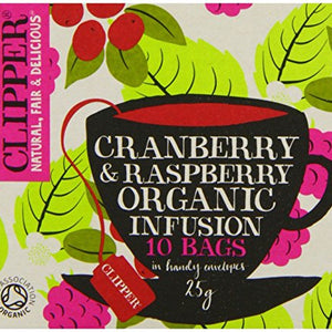 Clipper Cranberry & Raspberry Infusion - Organic 10 Envelopes (Pack of 2)