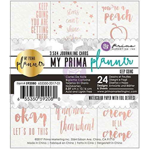 Prima Marketing 655350592080 My Prima Planner Embelishments Planner Journaling Cards - Keep Going