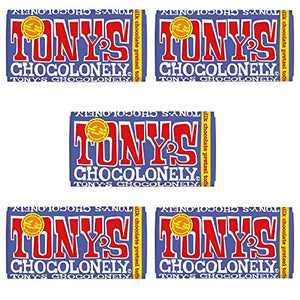 Tony's Chocolonely Chocolate 180g - 5 Pack, Dark Milk Chocolate Pretzel & Toffee