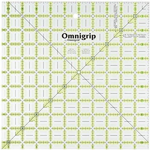Omnigrip 10-1/2-Inch-by-10-1/2-Inch Non-Slip Quilter's Ruler