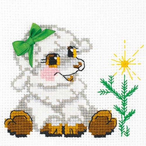 RIOLIS 10 Count Little Lamb Counted Cross Stitch Kit, 6 x 6"