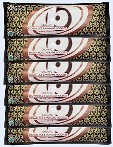 King Soba Organic Brown Rice & Wakame Noodles 250g (Pack of 6)