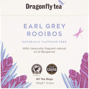 Dragonfly Tea Earl Grey Rooibos, Caffeine Free Teabags, 4 x 40 each