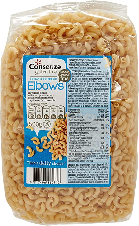 Consenza Gluten Free Wholemeal Macaroni, 500 g